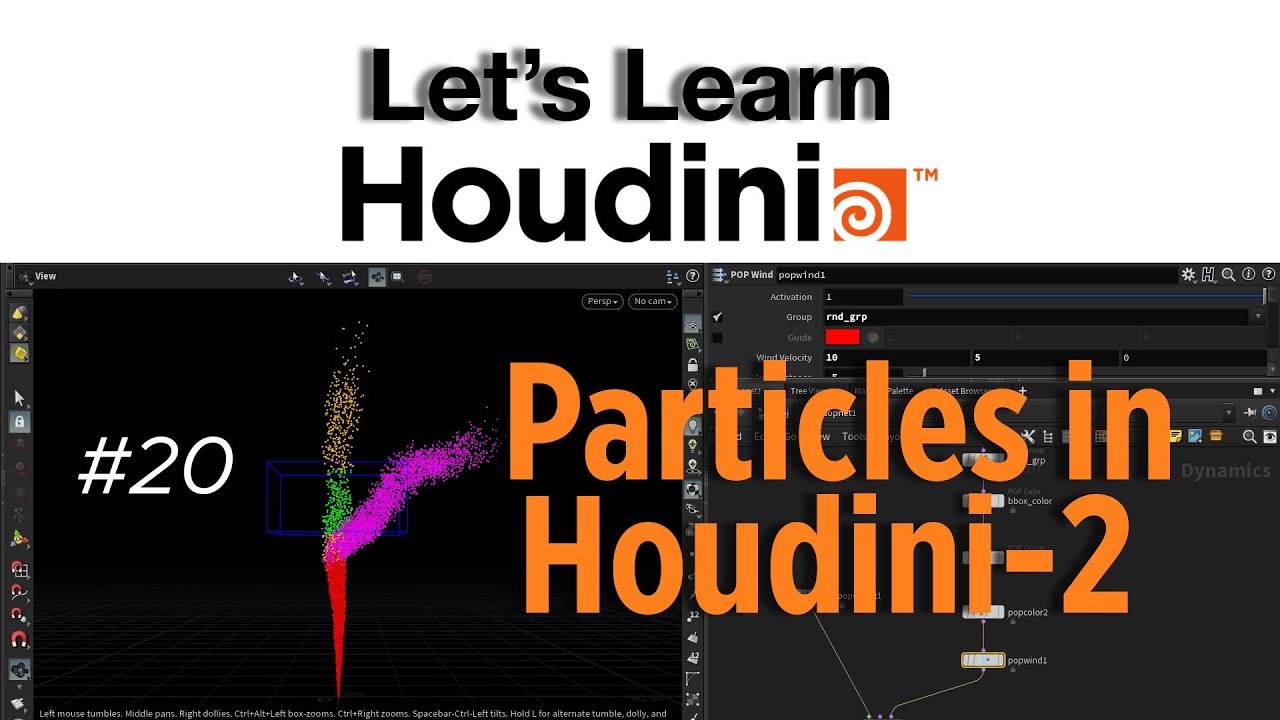 Let's Learn Houdini : Particles in Houdini-02 | POP Color | POP Group