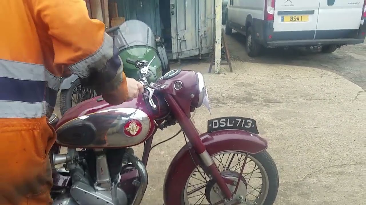 1955 BSA B33 500cc at Andy Tiernans #08669BSA