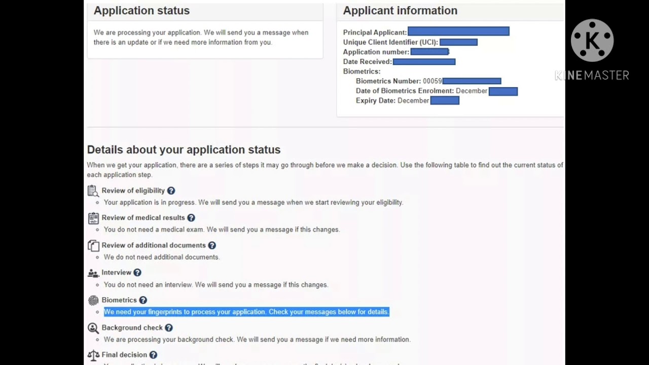 How to confirm Biometrics Status at IRCC