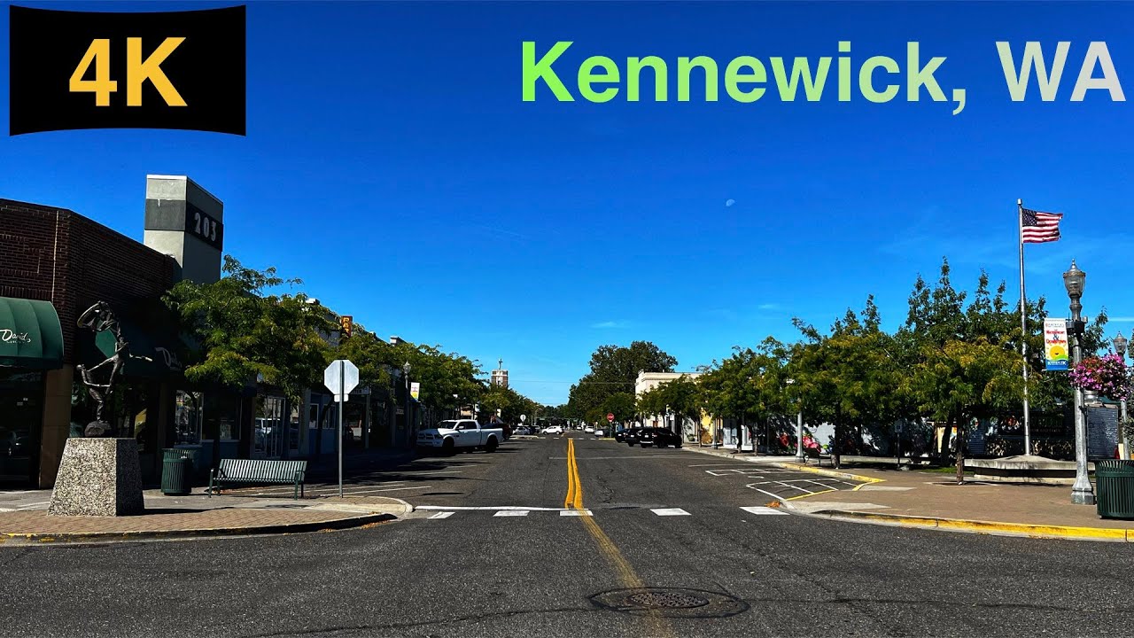 Downtown Kennewick, WA Driving Tour in Fall 2023.