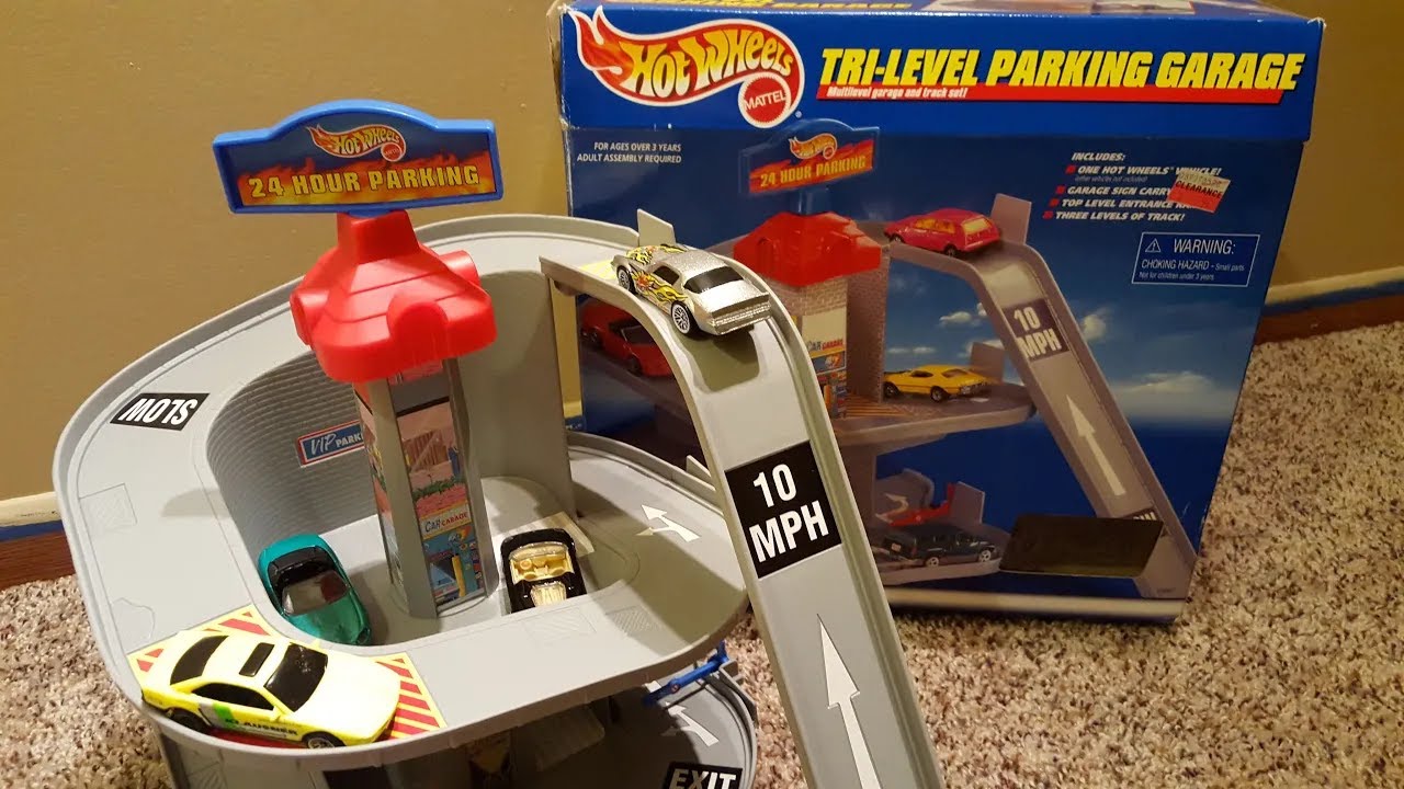 Hot Wheels Tri-Level Parking Garage Playset - Unboxing and Demonstration