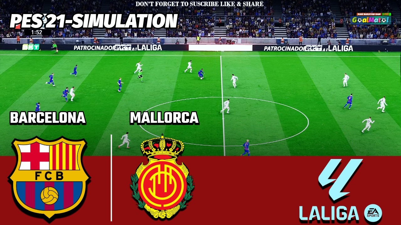 FC Barcelona vs Mallorca | LaLiga 2026| PES 21 Gameplay | Thriller Match 😱🔥