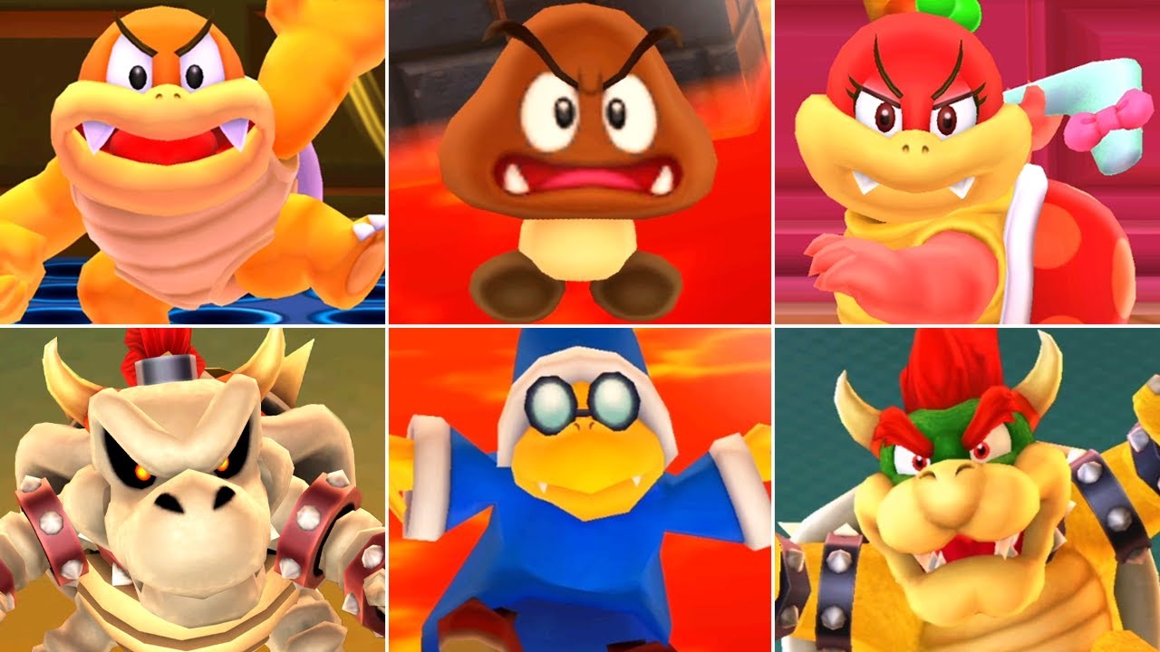 Super Mario 3D Land - All Bosses (No Damage)