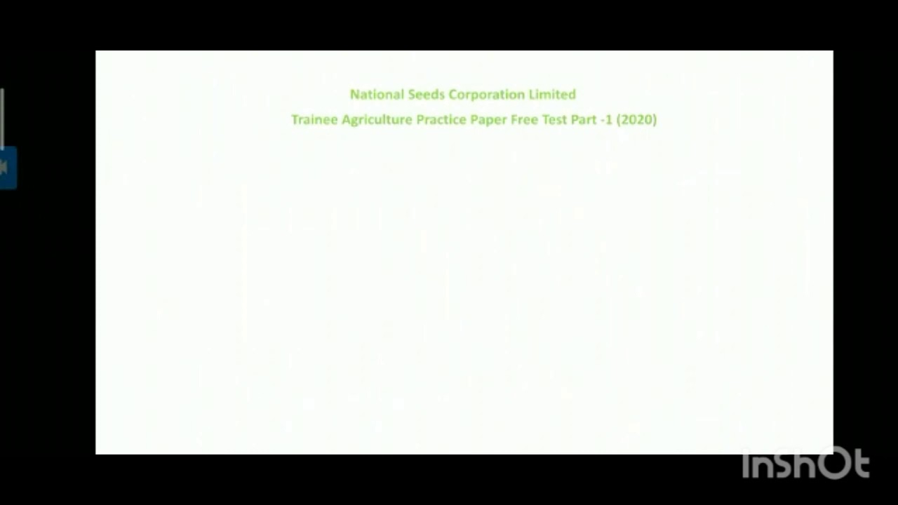 Nsc ( Agriculture Trainee Practice paper 2020) # national seed corporation