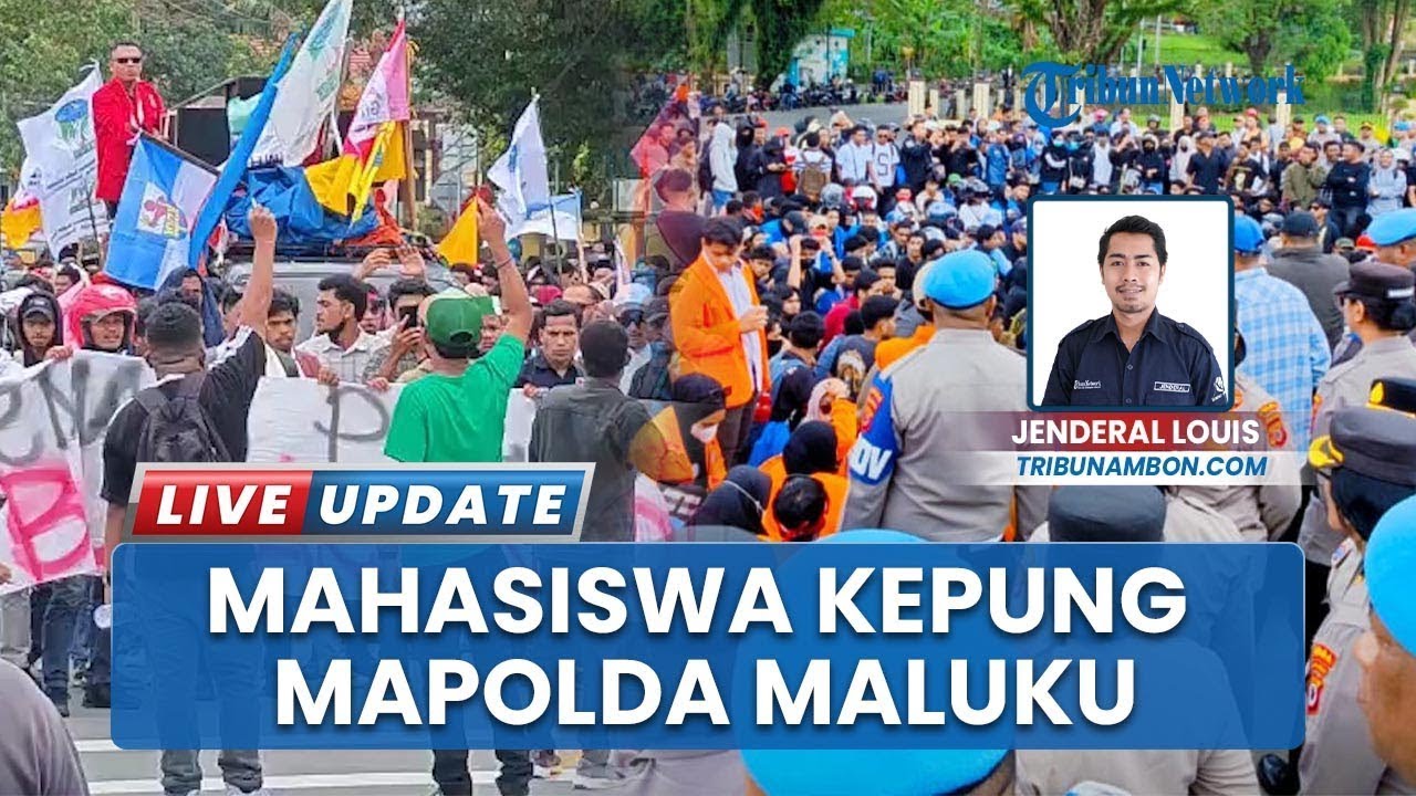 Gelar Aksi Demo, Ratusan Mahasiswa Kepung Mapolda Maluku