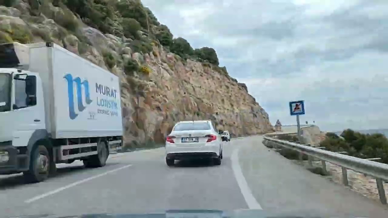 Demre - Finike arası baş döndürücü virajlı yol hızlı çekim
