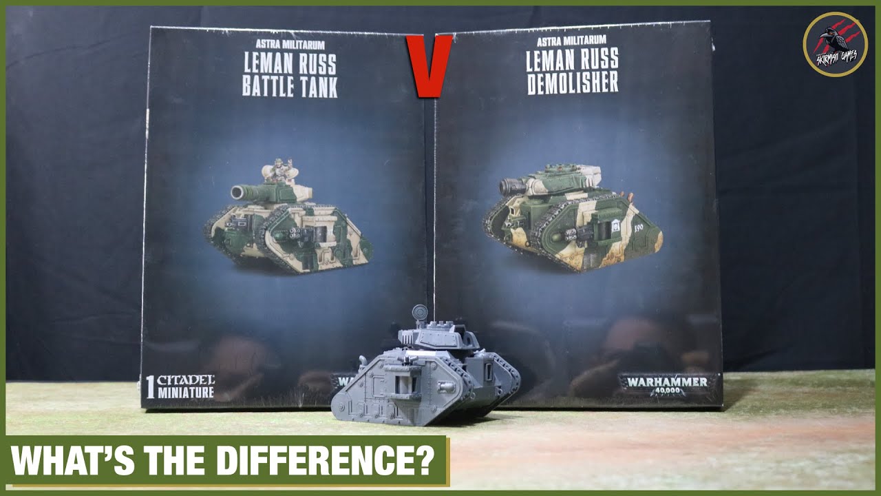 LEMAN RUSS BATTLE TANK VS DEMOLISHER - What's The Difference? Side By Side Model & Weapon Comparison