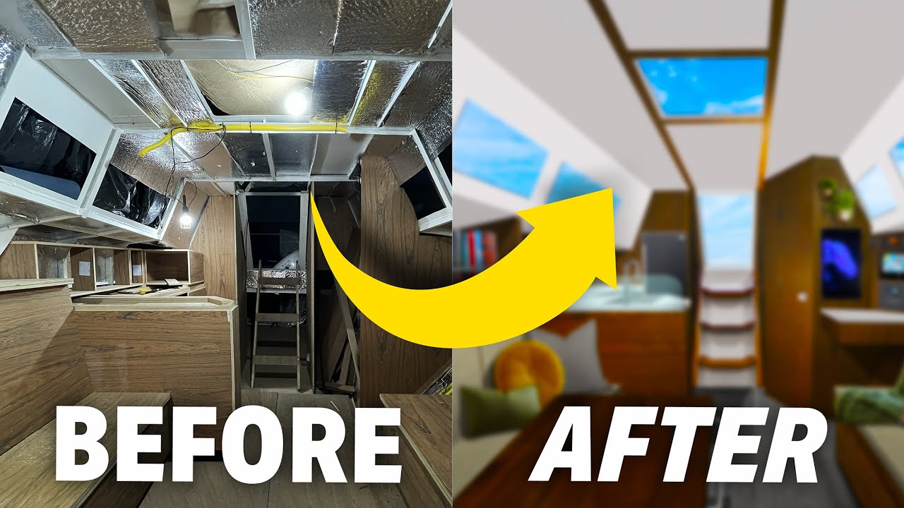 ABANDONED BOAT gets a NEW HEADLINER ⛵️ Ep65 – Sailboat Restoration Project