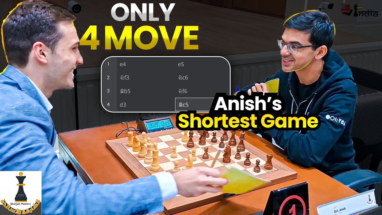 Anish Giri's shortest game recorded! | Velimir Ivic vs Anish Giri | Sharjah Masters 2025