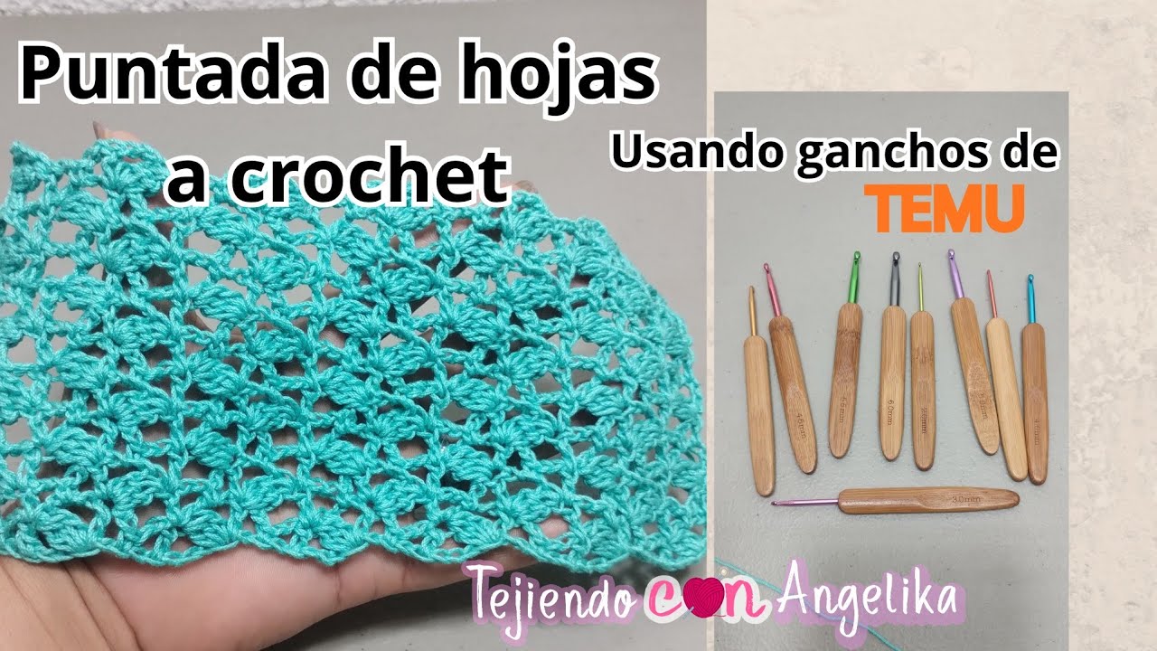 Puntada de hojas a crochet / usando ganchos de TEMU #temu  #temudeals 