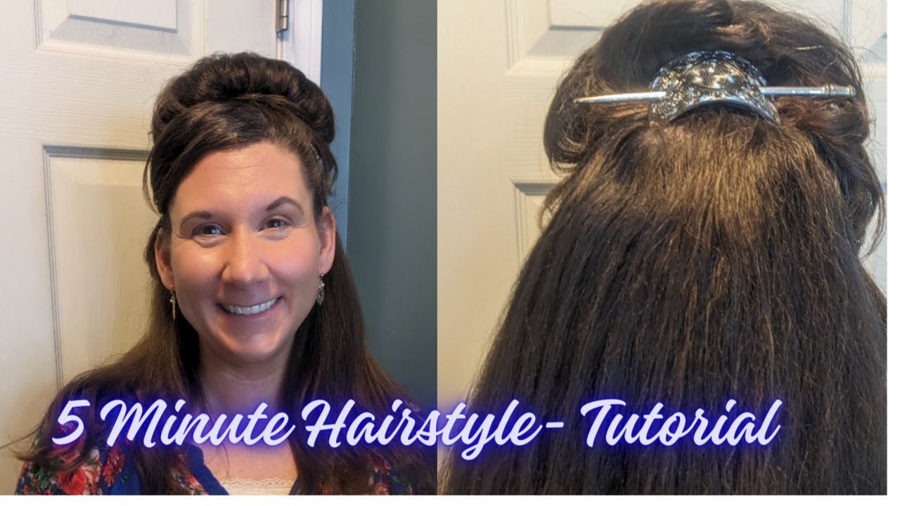 Hair tutorial - Half up Messy Bun- Fast and Easy!