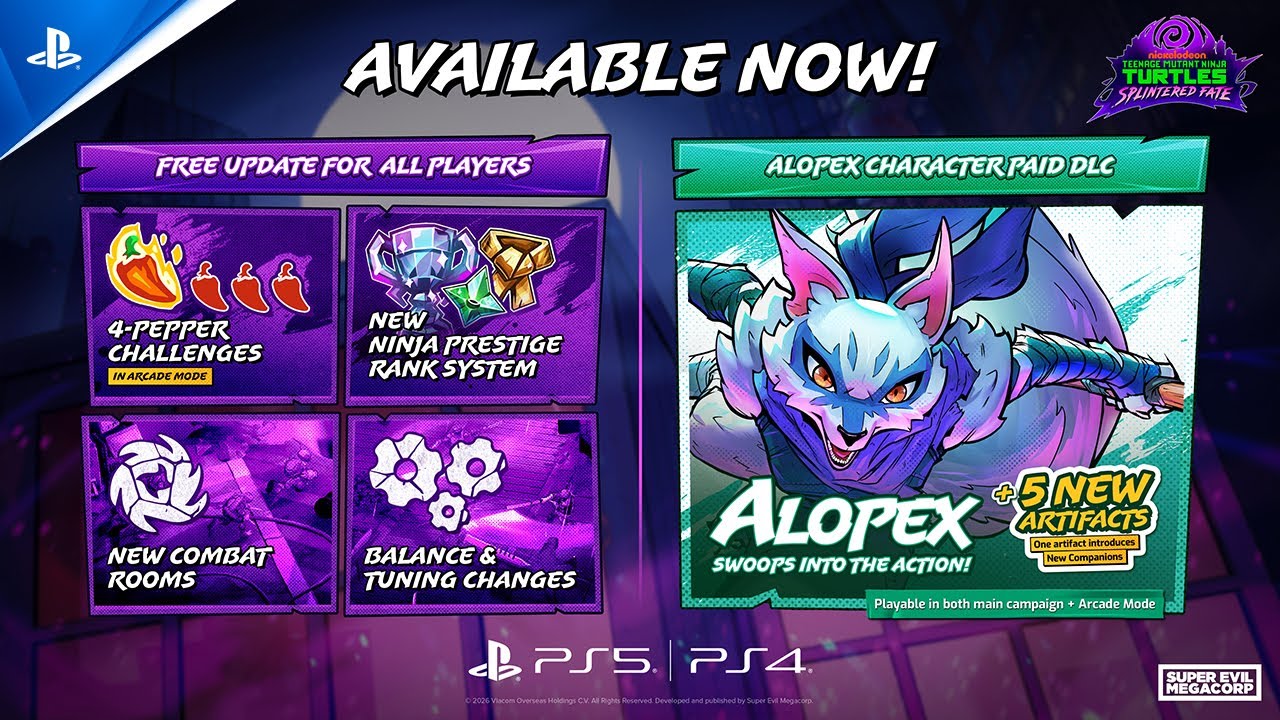 Teenage Mutant Ninja Turtles: Splintered Fate - Alopex Reveal Trailer | PS5 & PS4 Games