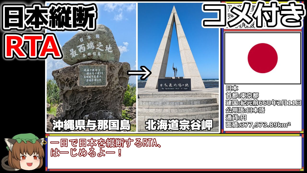 【コメ付き】日本縦断RTA 23時間5分36秒