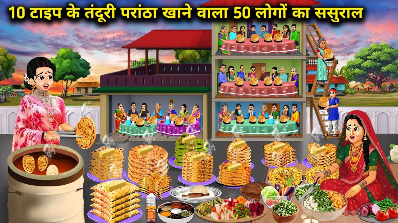 10 टाइप के तंदूरी पराठा खाने वाला देवरानी-जेठानी का ससुराल|10 types of tandoori parathas has an in..