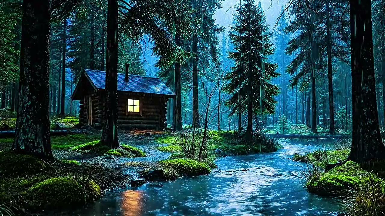 Cozy Canadian forest Rain & Soft Thunder Healing Rain Sounds for Deep Sleep and Full Relaxation