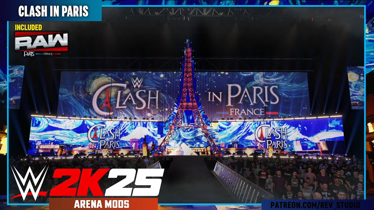 WWE 2K25 : CLASH in PARIS + RAW in Paris | ARENA MODS