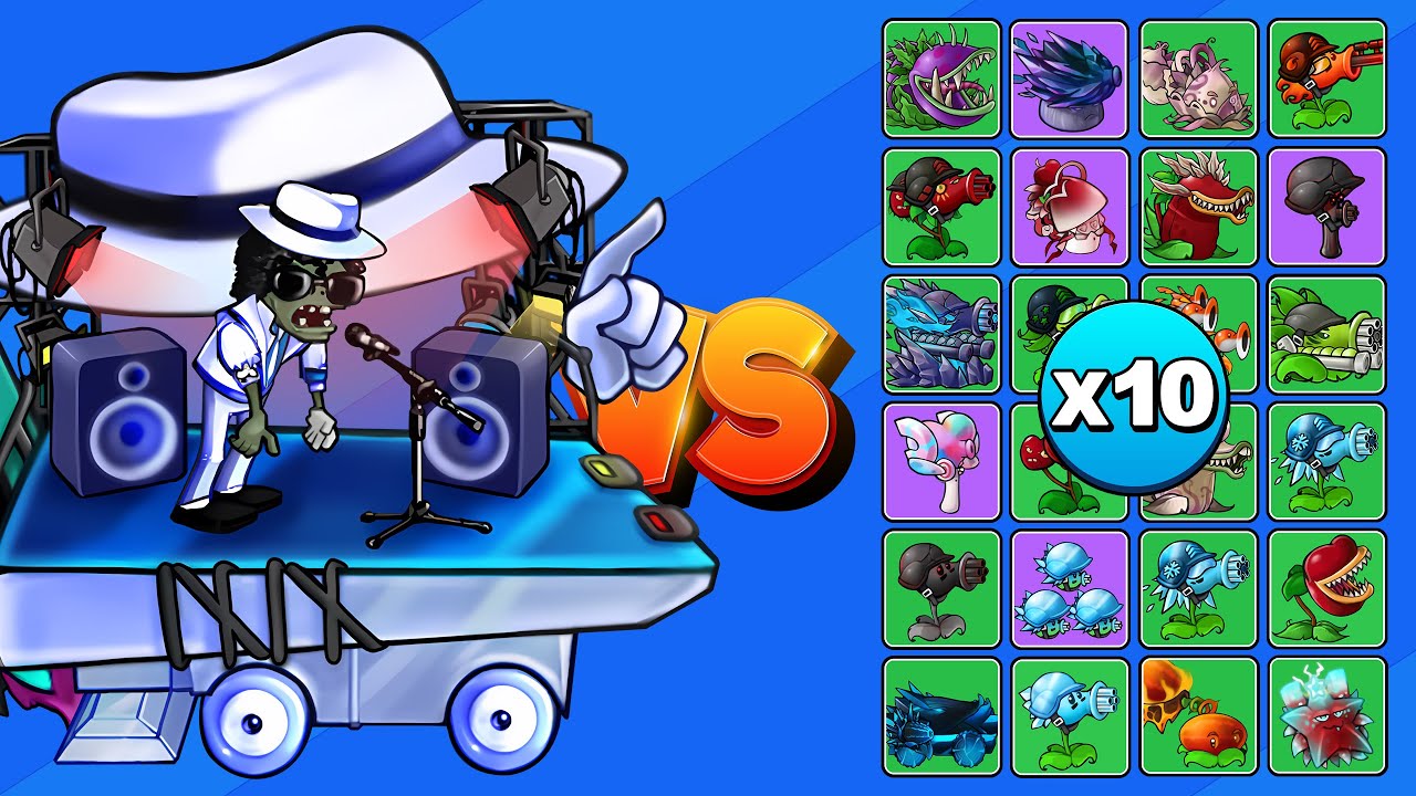 MEGAZOMBI DISCOTEQUERO vs TODAS LAS PLANTAS FUSIONADAS X10 | PvZ Fusion