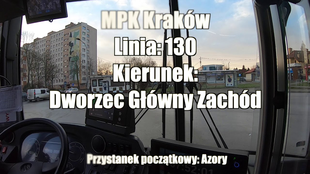Linia: 130, kierunek: Dworzec Główny Zachód - MPK Kraków | Cabview Articulated Bus
