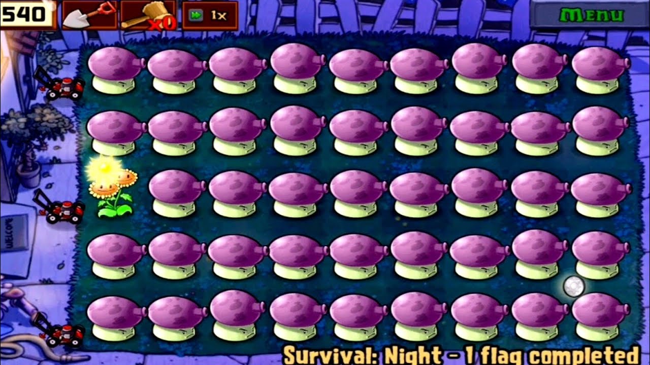 Plants vs zombies |SURVIVAL Episode 21 | The Purple Night with Fume-shroom