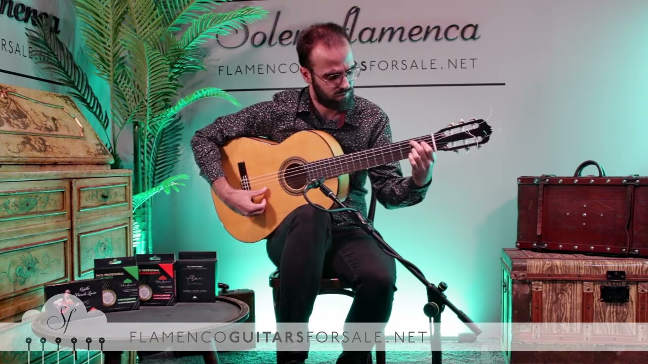 Geoff Rashe 2023 flamenco guitar for sale played by Toni Abell&aacute;n