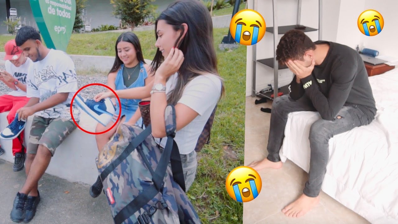 Reacción de mi NOVIO al regalar TODOS sus TENIS *llora*