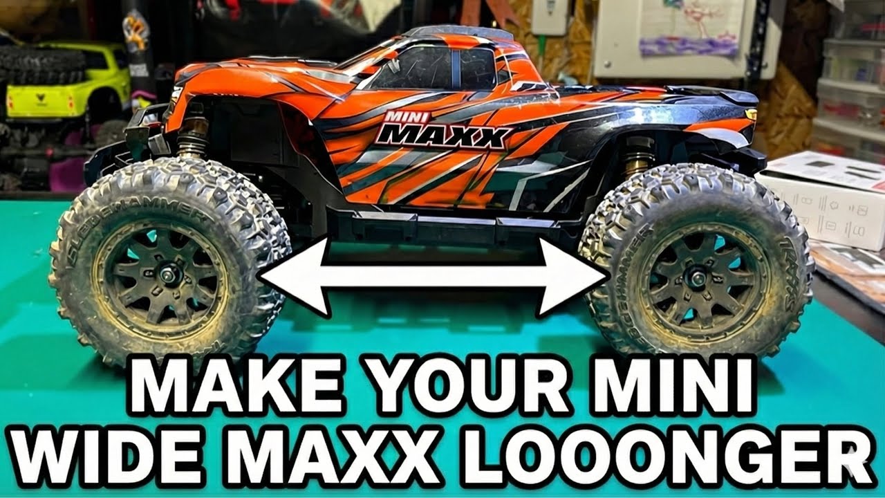 Модификация шасси Traxxas Mini Maxx с удлиненной колесной базой!