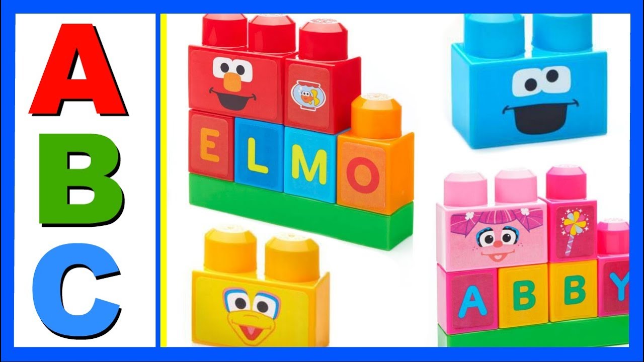 Learn ABC Alphabet With ABC MEGA BLOKS Sesame Street Elmo! Fun Educational ABC Alphabet Video For Ki