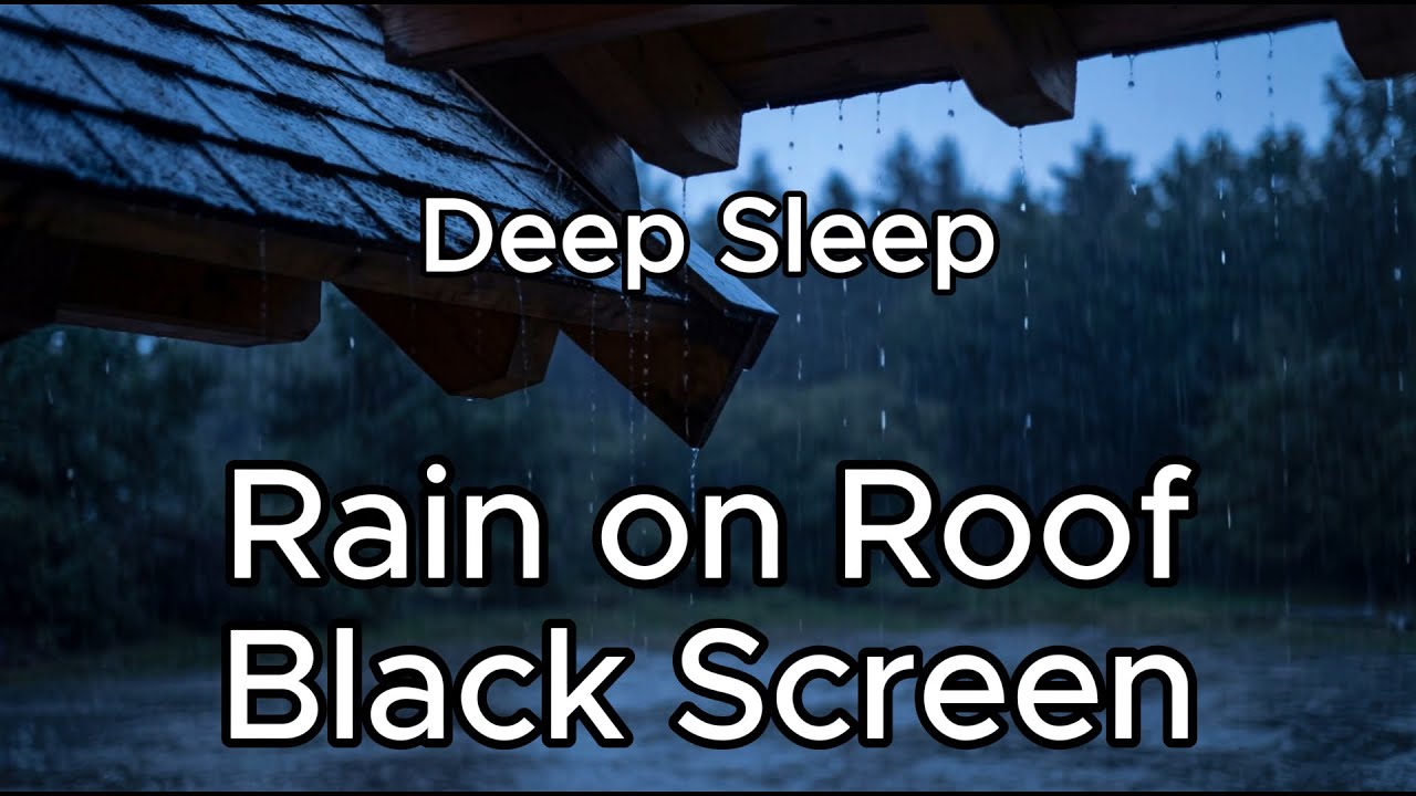 10 Hours Rain on Roof for Sleep, Relaxation & Focus (Black Screen, No Music)