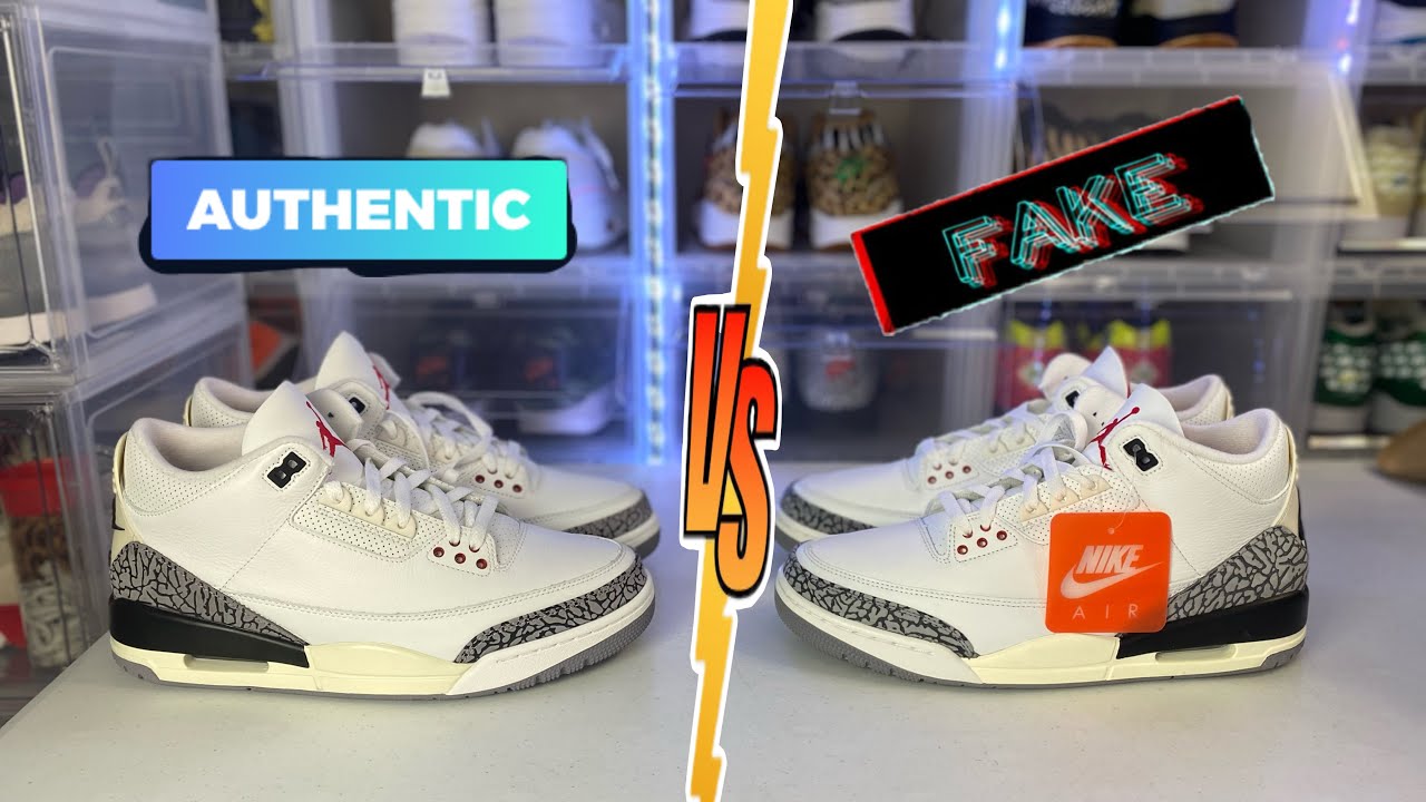 REAL VS FAKE JORDAN 3 RETRO WHITE CEMENT REIMAGINED