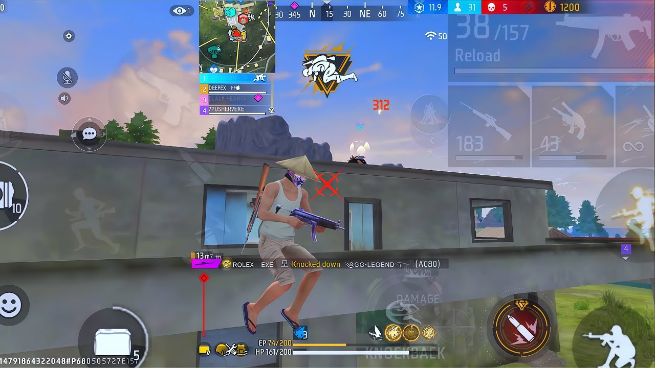 @Deepexff ,@BlackHeartFF @xddeepuff @Rollexexe Br Rank Full Match Gameplay 🤯