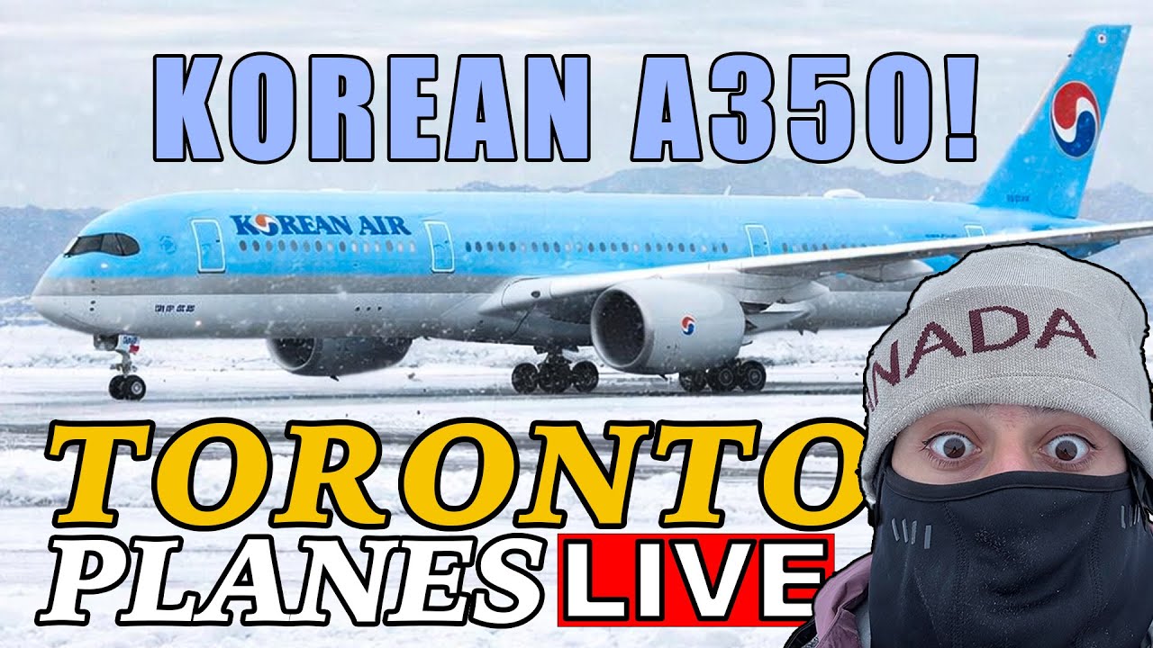 🔴 LIVE FIRST KOREAN A350 in SUPER COLD SNOWY Toronto Airport! (YYZ)! also 2x A380! Feb 1ST, 2026!
