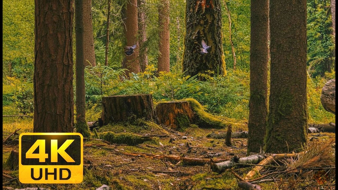 10 Hours of Calming Forest Ambience for Deep Sleep | Natural White Noise (4K ASMR, No Rain)