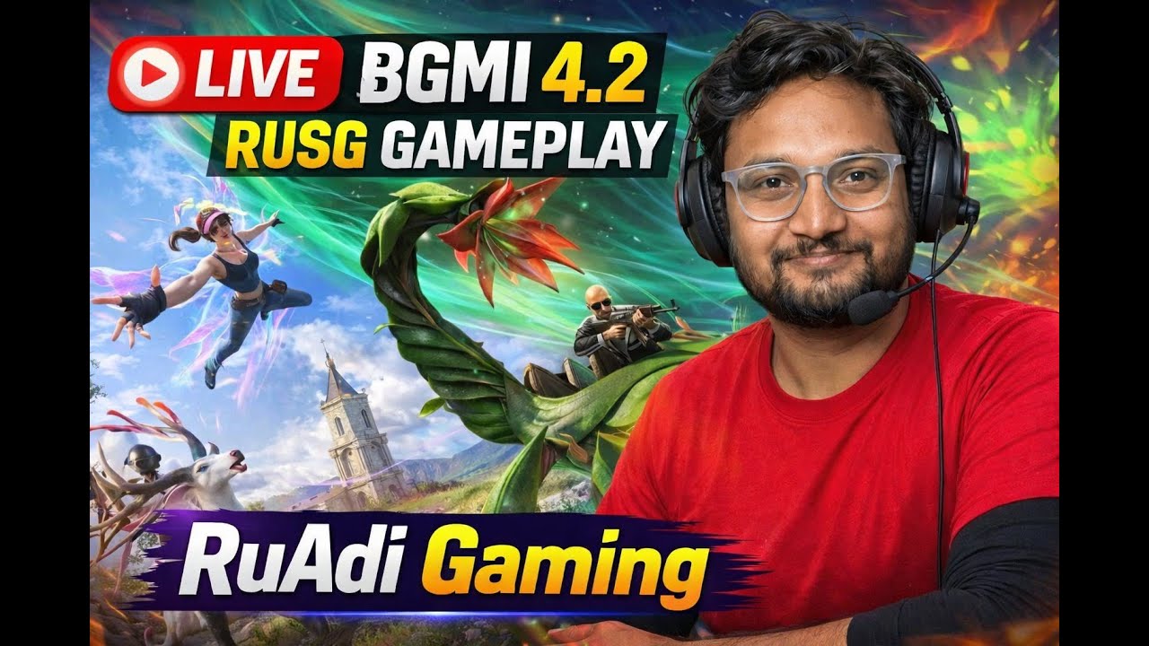 BGMI Live 🔴  :  4.2 Update Squad Tabahi 😈🔥 Erangel & Livik | RuAdi Gaming