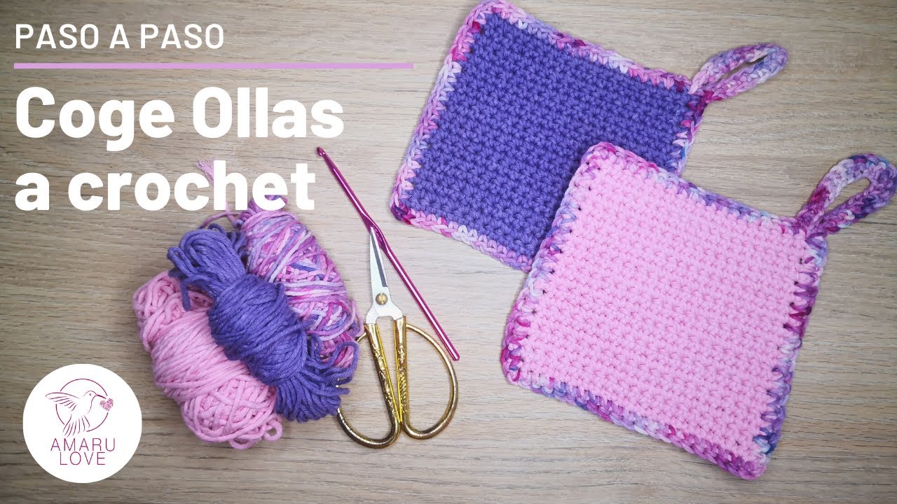 😊CROCHET para PRINCIPIANTES 🌟cómo tejer agarrador de ollas /Coge ollas en punto bajo paso a paso