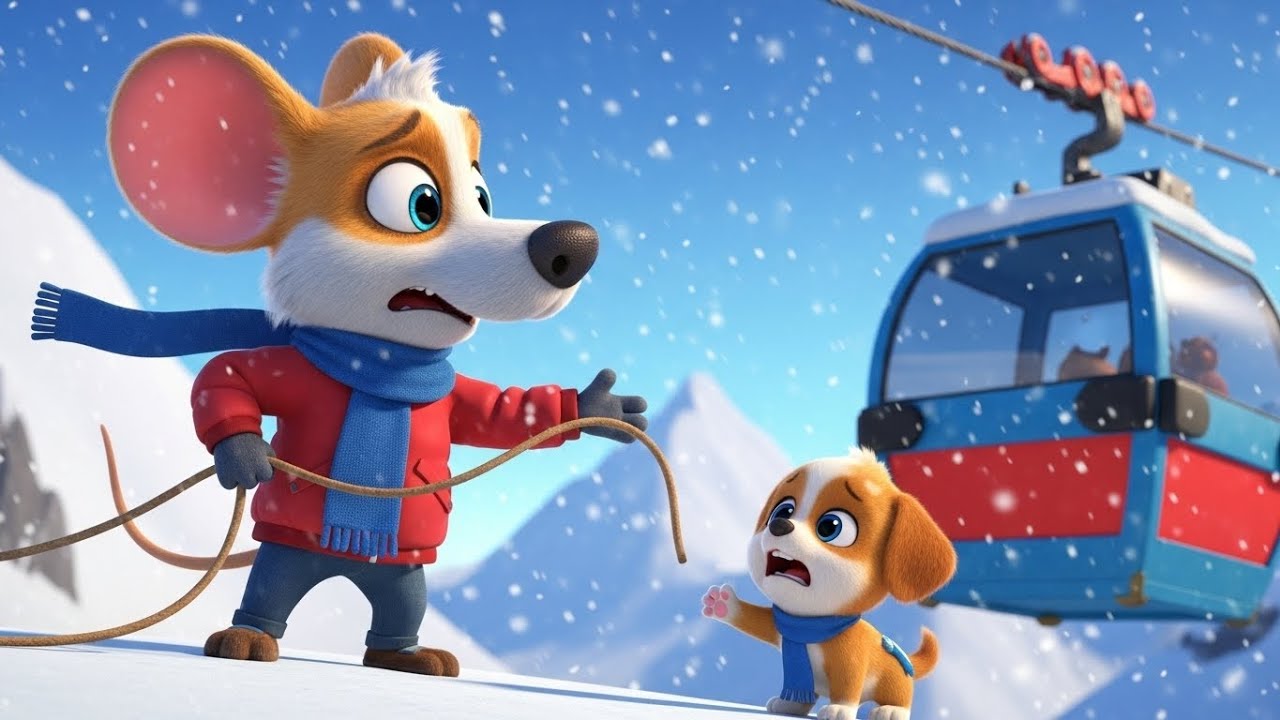 Dog Mouse Snow Mountain Rescue 🐭❄️ | Brave Mouse Saves Puppy | Kids Cartoon Adventure