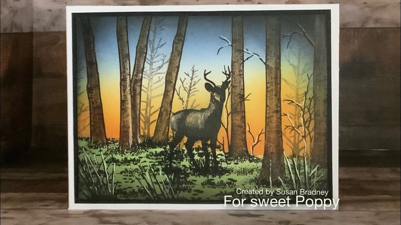 Quick and Easy card using Stampscapes by Sweet Poppy  NO SOUND video #84