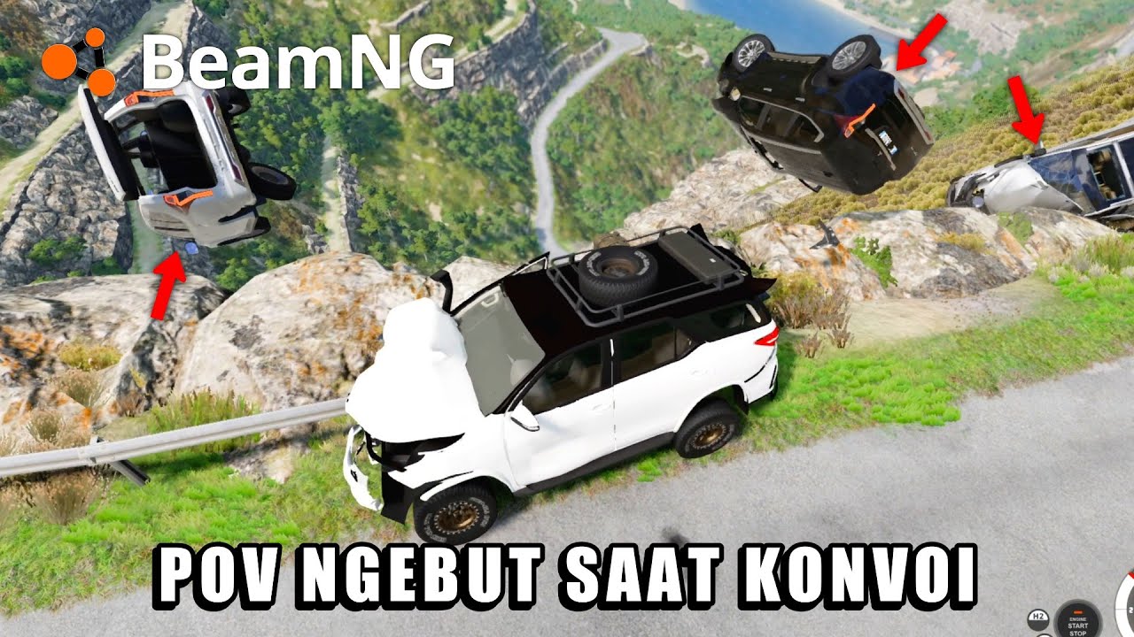 Akibat Nekat Ugal Ugalan Saat Konvoi Sampe Mobil Masuk Jurang - Beamng Drive Indonesia