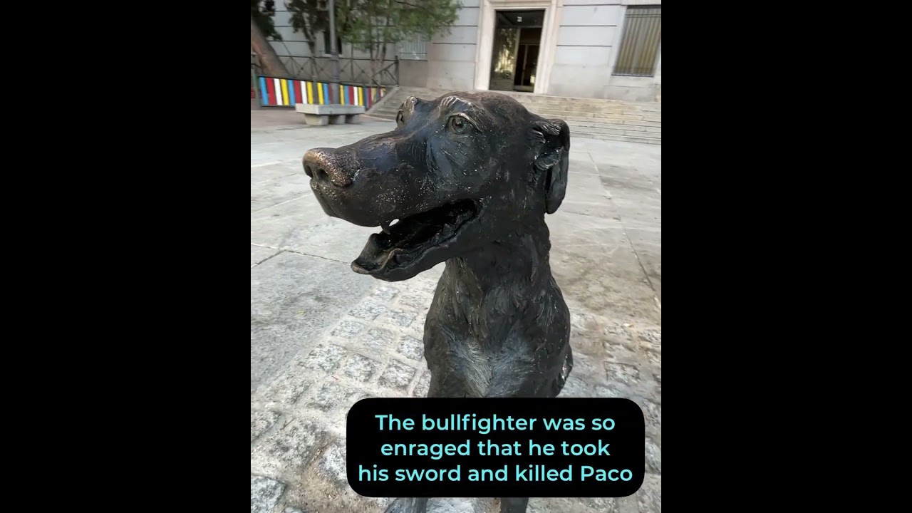 Paco the street dog; statue of Perro Paco in Madrid, Spain
