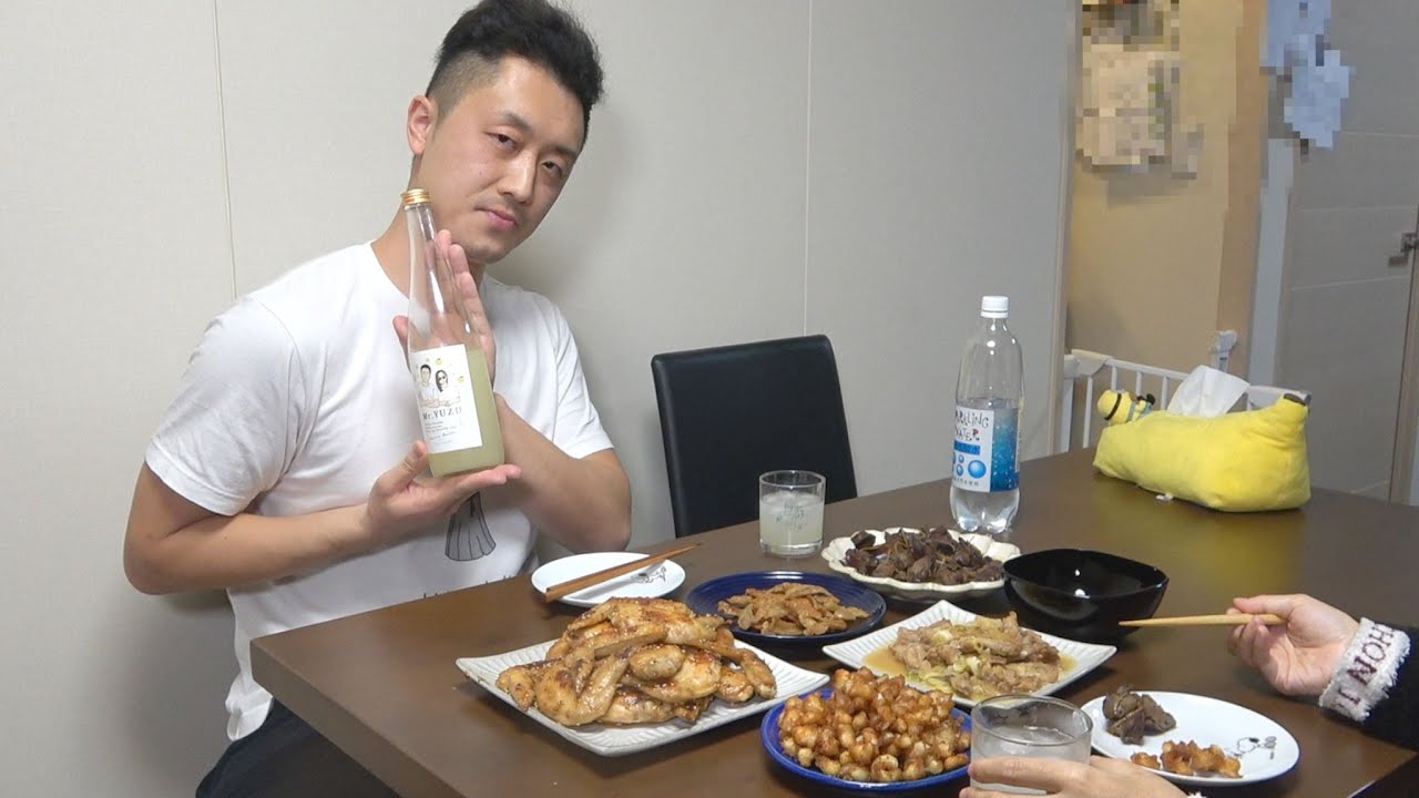 妻にサプライズで用意したオリジナル酒と鶏づくしおつまみ5種で晩酌【鶏レバーの甘辛煮、軟骨の唐揚げ、せせりのねぎ塩、手羽先、鶏皮せんべい】