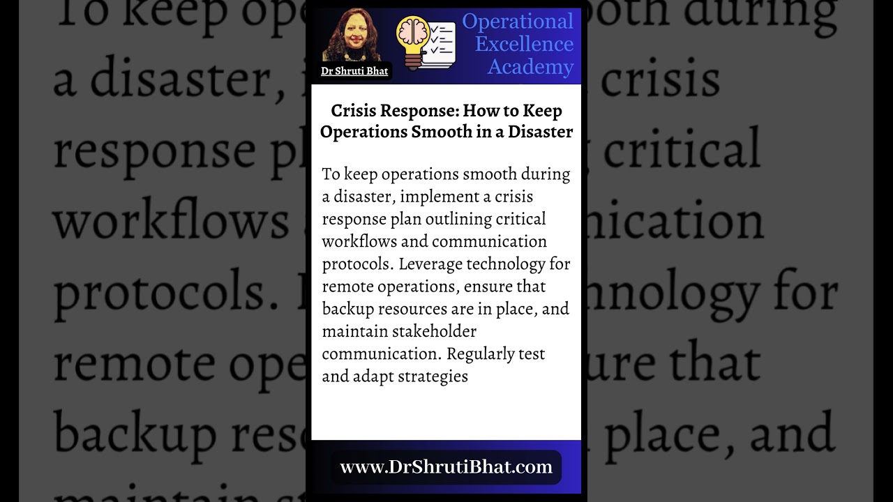 Crisis Response: How to Keep Operations Smooth in a Disaster