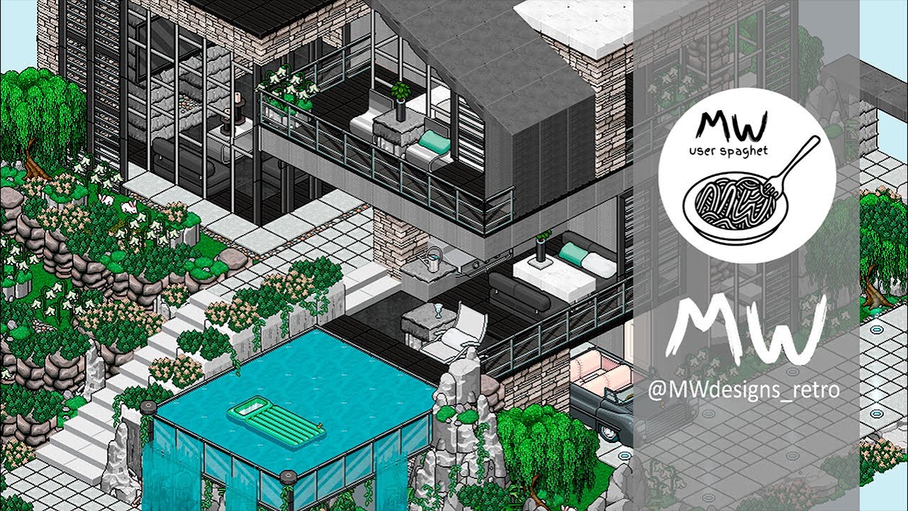 HABBO SpeedBuild • Modern Residence ''Spring Condo'' • MW Design