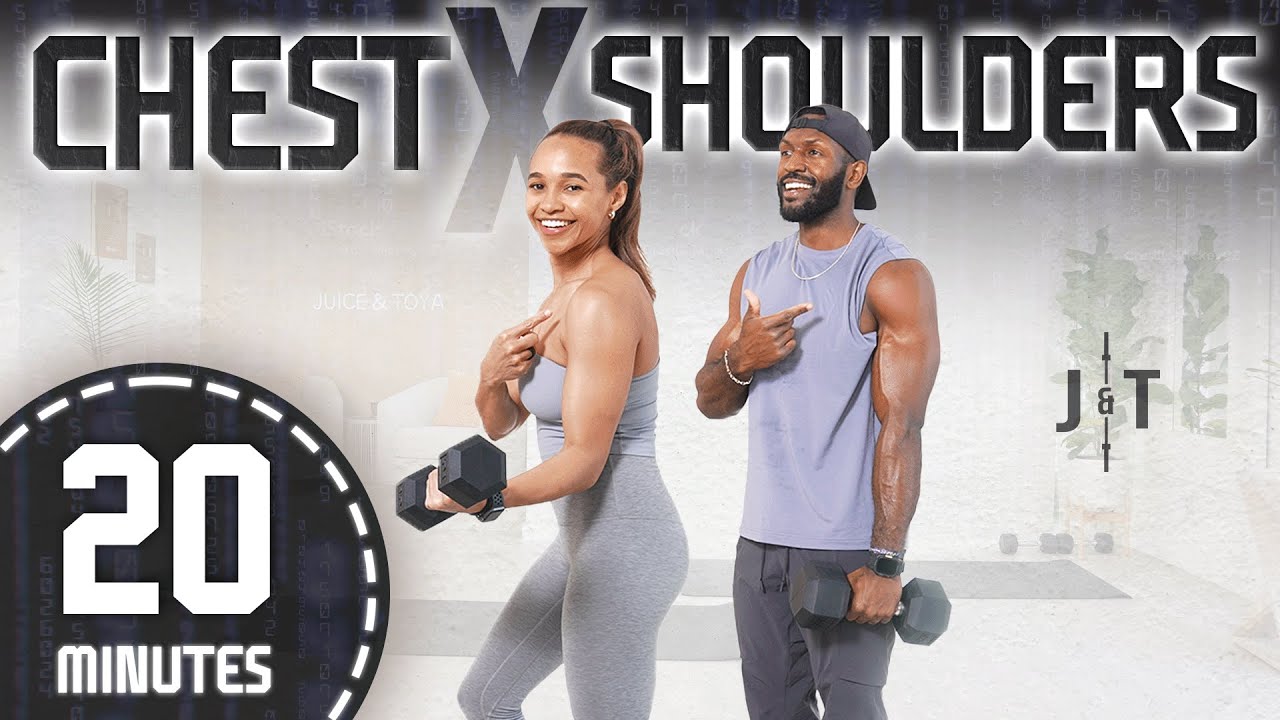 20 Minute Shoulders & Chest Dumbbell Workout (Upper Body Strength Training)