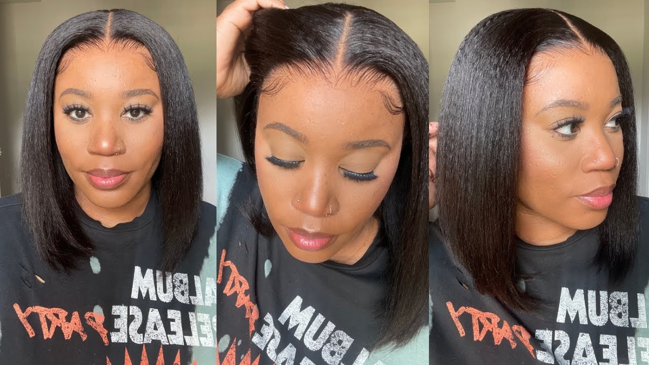 OMGGGG! THIS HAIRLINE 🤤🙌🏾 | AFFORABLE BOB WIG | KINKY STRAIGHT BLOW OUT HAIR | OMGHERHAIR