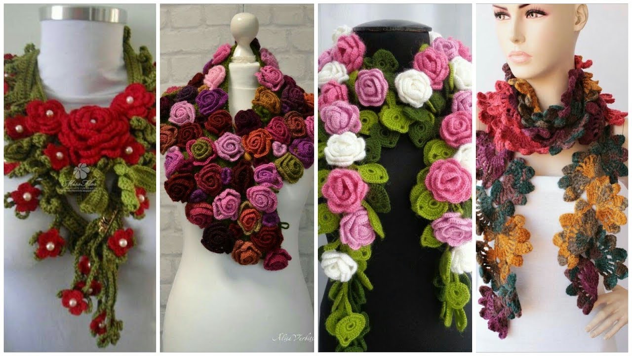 stunning and stylish Crochet flower neck warmer & scarf designs