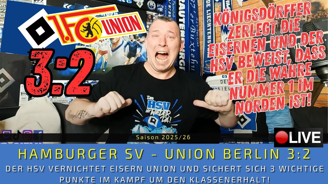 HSV - Union 3:2 | K&Ouml;NIGSD&Ouml;RFFER zerlegt die Eisernen und der HSV ist DIE WAHRE NUMMER 1 IM NORDEN!