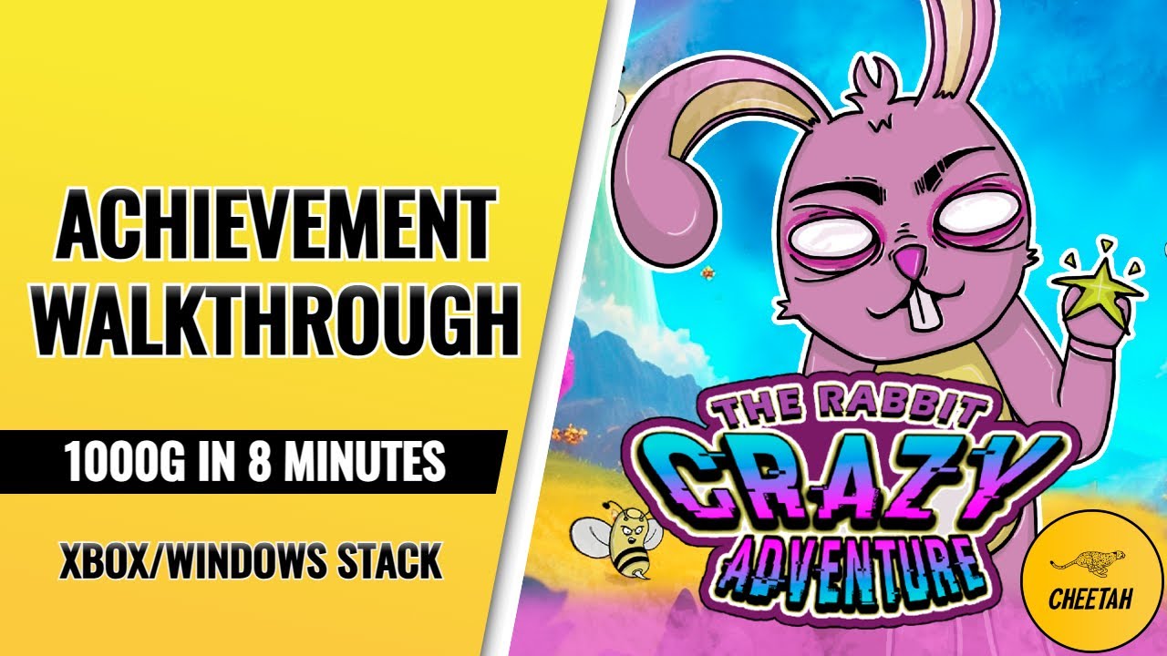The Rabbit Crazy Adventure - Achievement Walkthrough (1000G IN 8 MINUTES) Xbox/Windows Stack