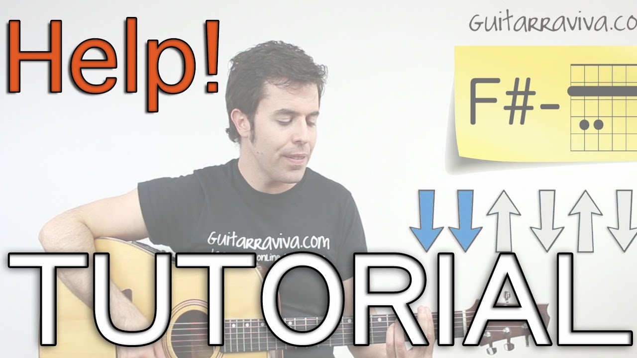 Help Beatles en Guitarra acordes y Ritmo Tutorial como tocar HELP! acústica o criolla
