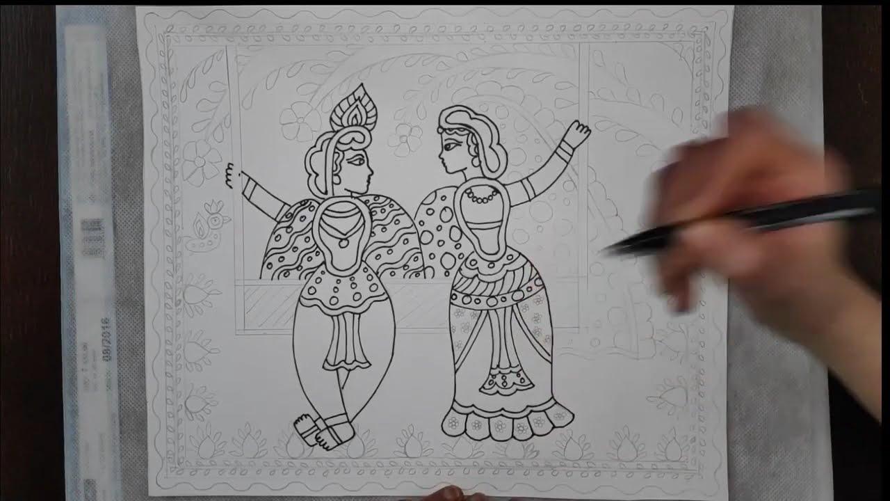 Radha Krishna Painting  part  1 II Tikuli Art II ManjuArts
