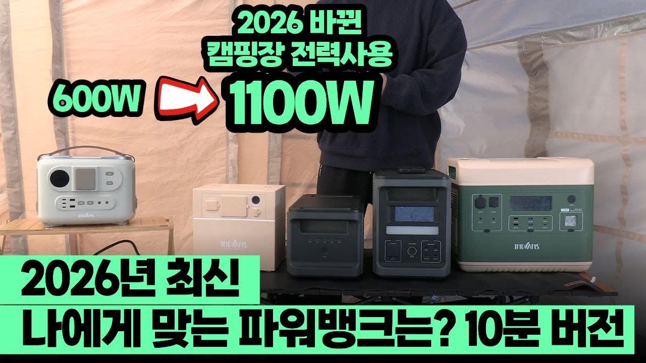 2026년 캠핑장 전력사용 제한 1100W로 바뀌었다? 파워뱅크는 그럼 쓸모가 없어졌을까? 2026 캠핑용 파워뱅크 고르는 법!