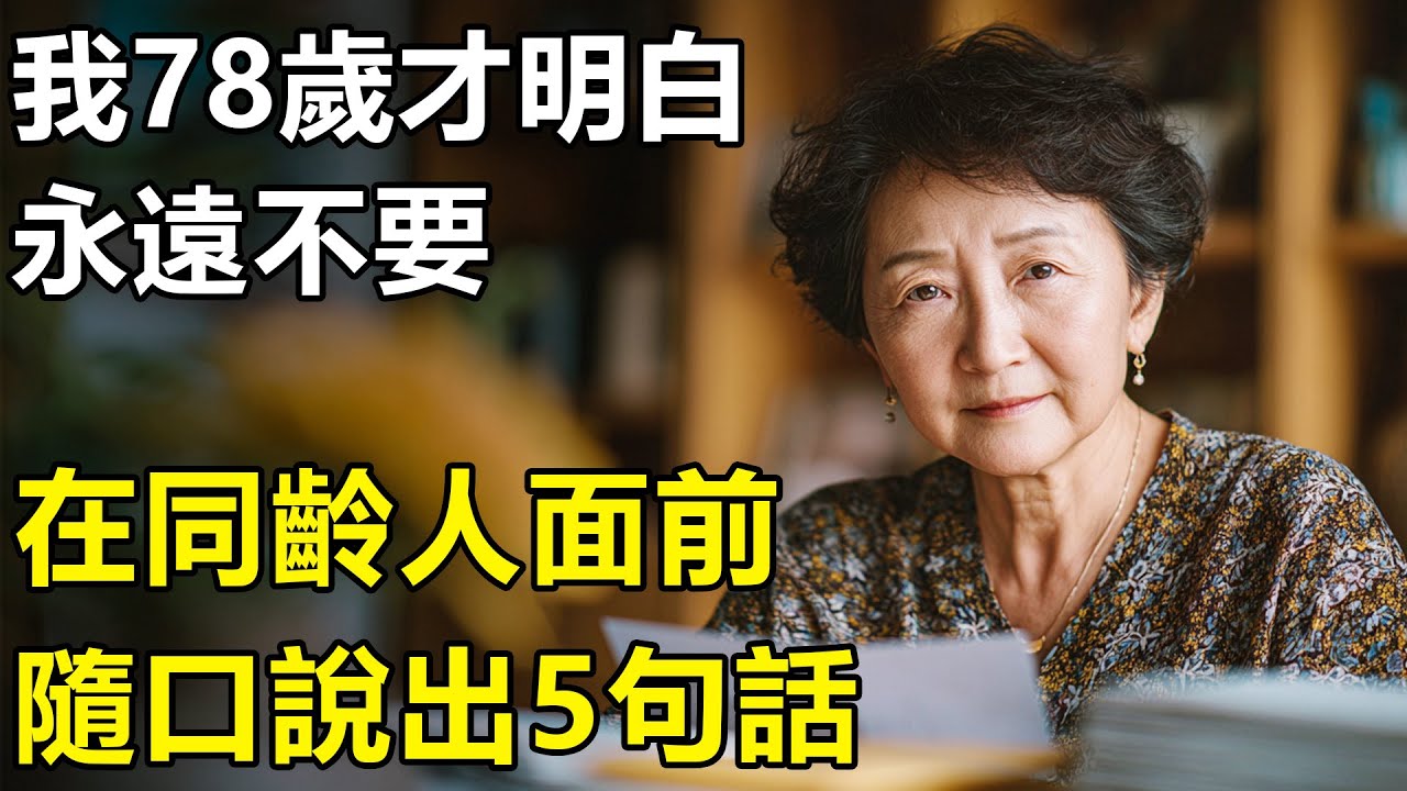 我78歲才明白：永遠不要同齡人面前，隨口說出5句話，切記！【情感|幸福生活|養老】